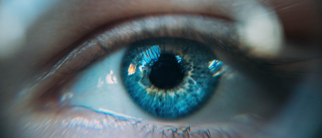 A brilliant blue eye