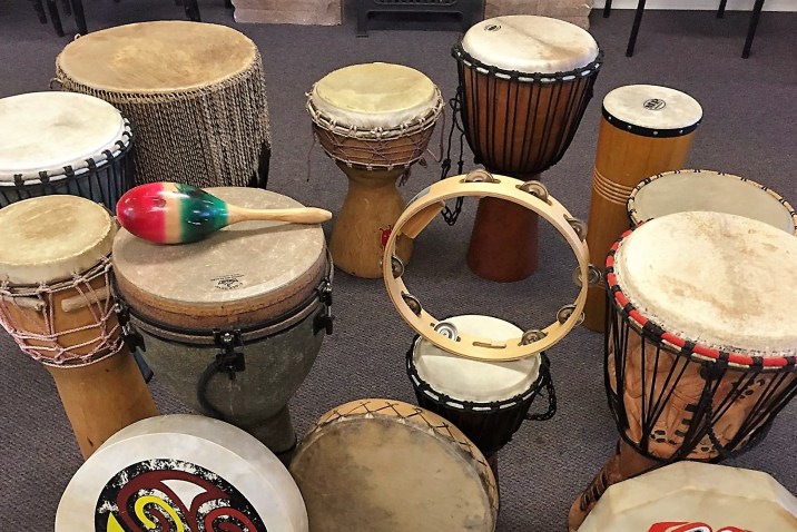 Drums ready for a drum circle