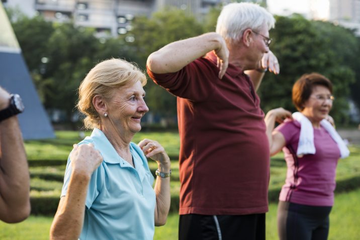 Older people exercising to lose weight