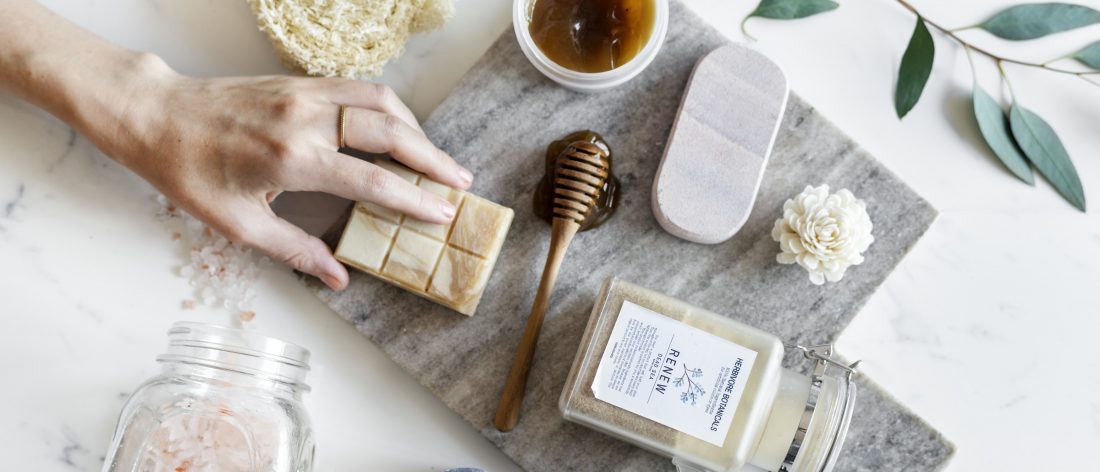 Woman making aromatherapy ingredients