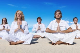 People pausing, meditating and focusing on their selves