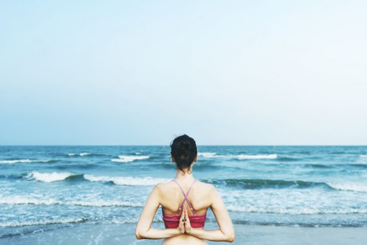 Woman in nature healing