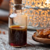 Myrrh resin and oil on a table