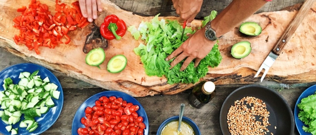 Preparing a vegetarian vegan plant-based meal diet