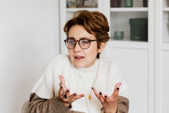 Menopausal woman looking confused