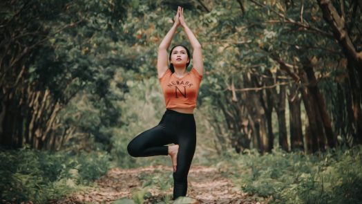 Woman practicing yoga